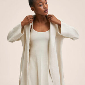 100% linen trench coat