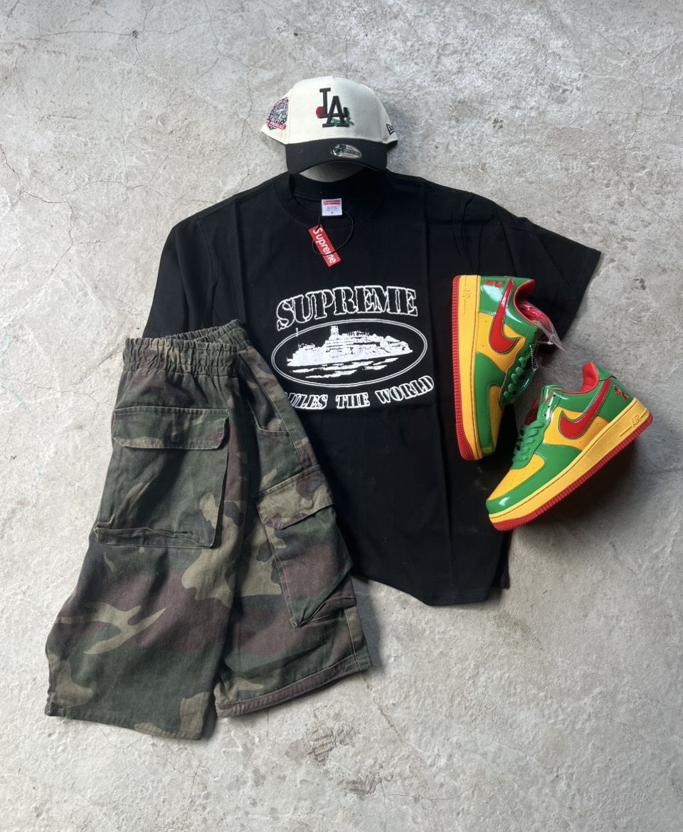 SUPREME X CAMO JORT  X CONCRETE AF1