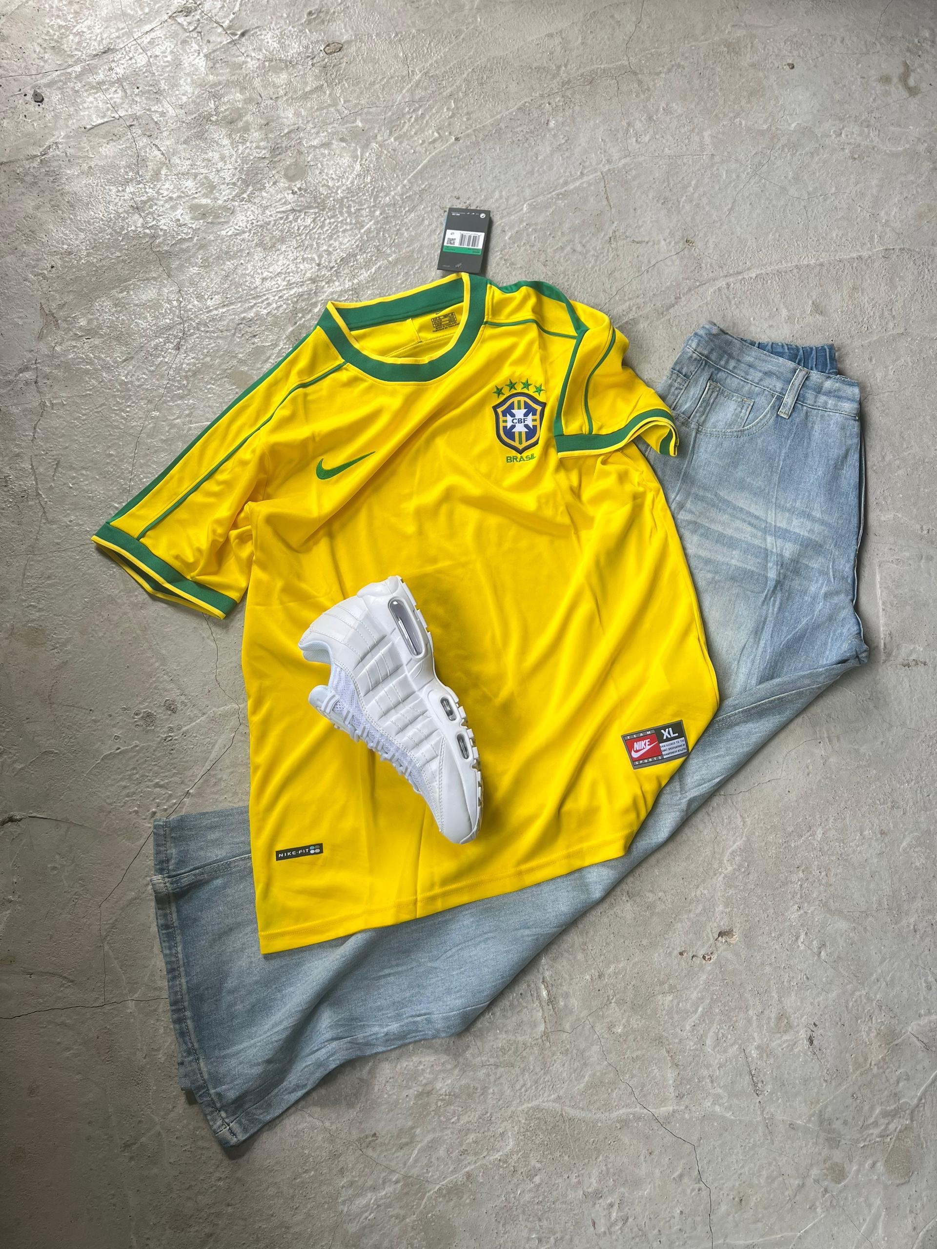 Brazil Retro Home Jersey Streetwear Fit (Combination)